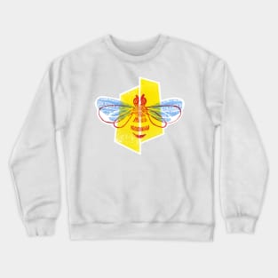 Be safe - Save Bees linocut Crewneck Sweatshirt